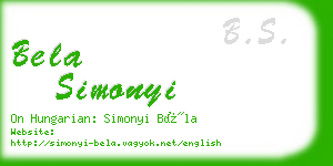 bela simonyi business card
